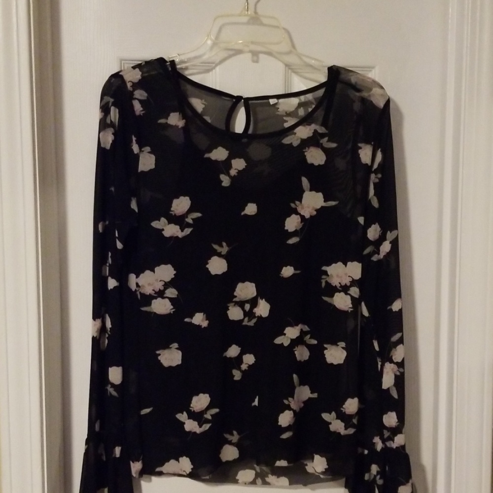 Blouse with spaghetti strap under shirt